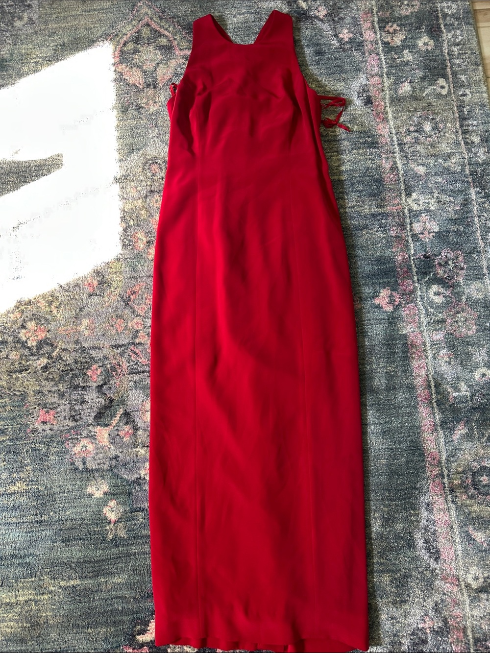 Jones New York Red Sleeveless Maxi Dress with Side Zipper - Petite No Size!